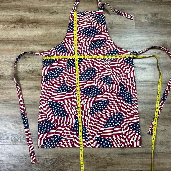 Apron BBQ Dad America Patriotic Full Length Adjustable Strap Pocket 100% Cotton - Picture 11 of 11